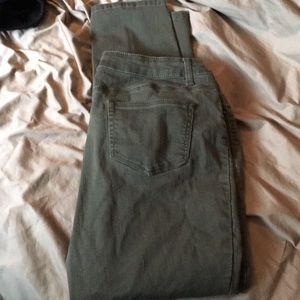 Olive green skinny/straight leg jeans
